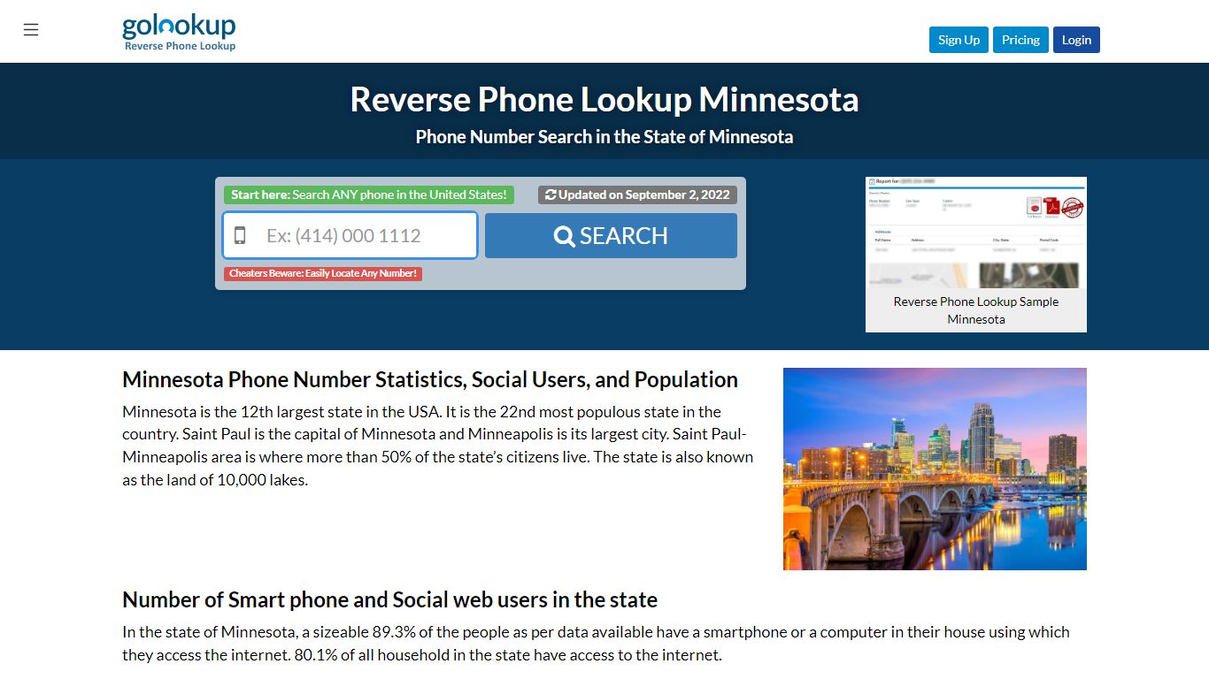 Minnesota Reverse Phone LookUp